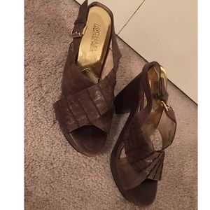 Michael Kors Brown Leather Sandals